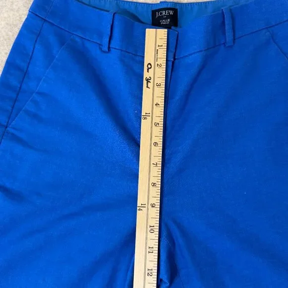 J.Crew Kallie Pant 4T Tall Blue Linen Blend Career Ankle Trouser - Picture 6 of 9